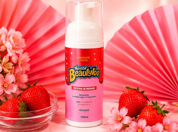 Mousse de Limpeza Facial Cheirinho de Morango